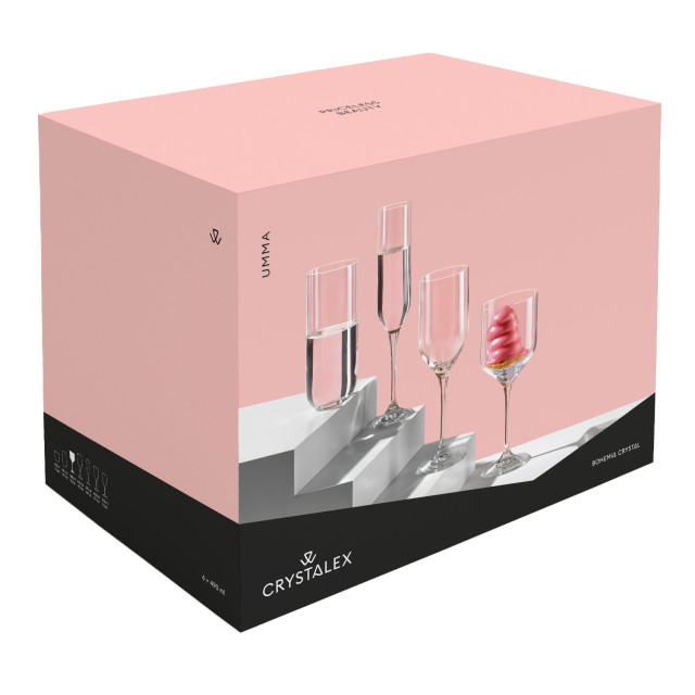Crystalex Uma Lead-Free Crystal White Wine Glasses, Set of 6 packaging