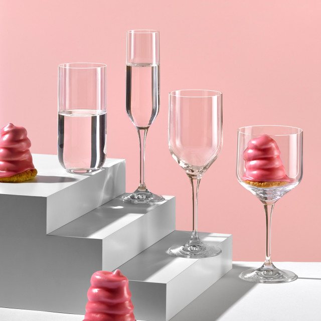 Crystalex Uma Lead-Free Crystal White Wine Glasses, Set of 6 on the table