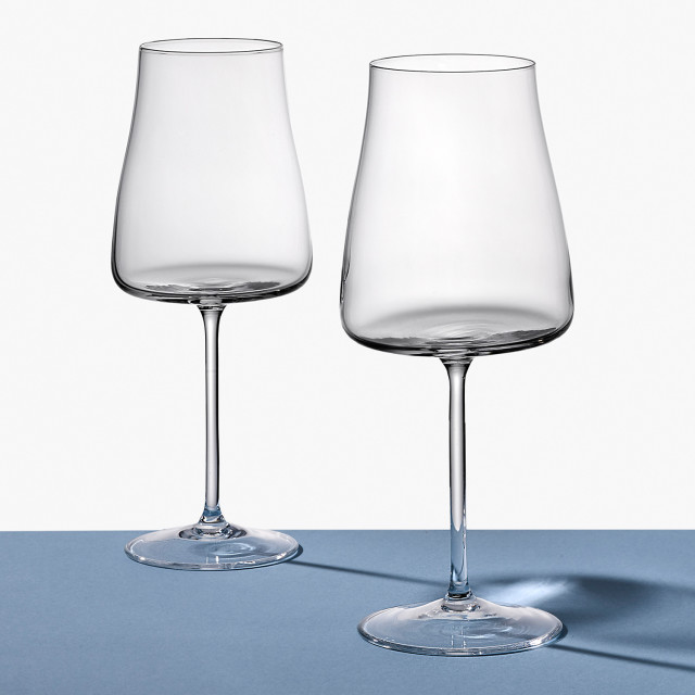 Crystalex Alex Lead-Free Crystal Red Wine Glasses, Set of 6 on the table