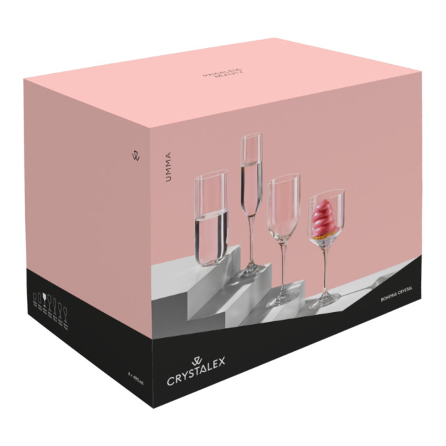 Crystalex Uma Lead-Free Crystal Red Wine Glasses, Set of 6 packaging