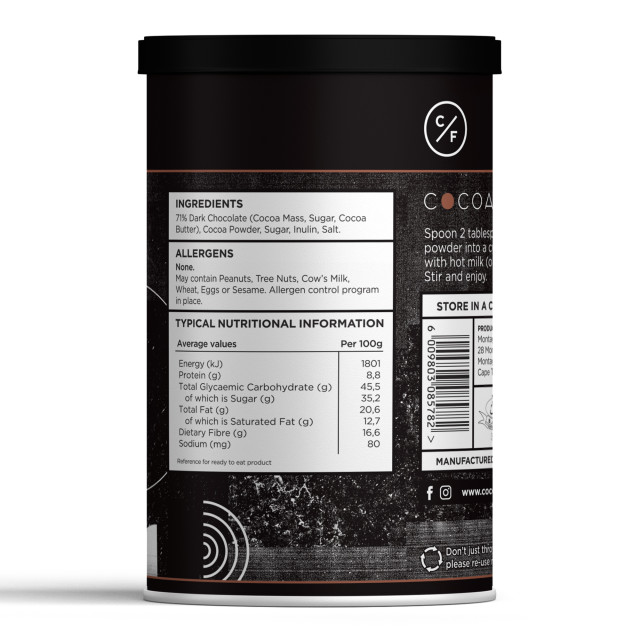 Cocoafair Pure Indulgence Dark Hot Chocolate, 250g angle