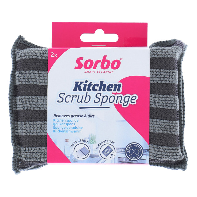 Sorbo Microfibre Scrub Sponges, Set of 2 packaging
