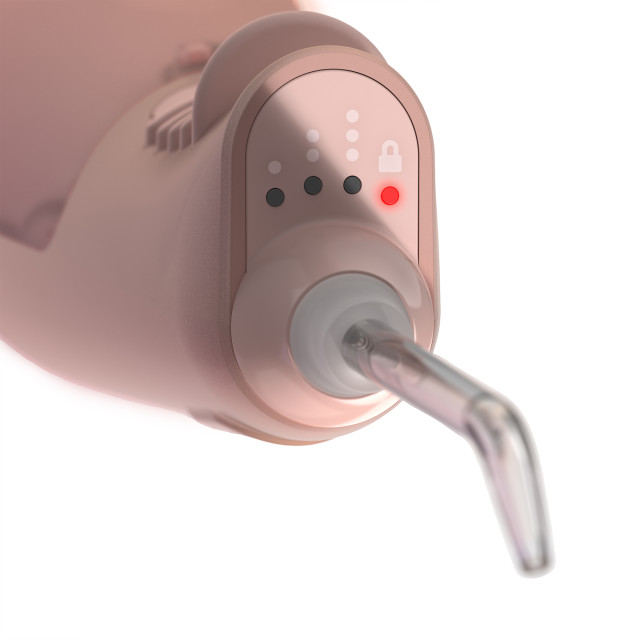 Ordo Hydro Sonic Water Flosser - Rose Gold showing the product nozzle detail