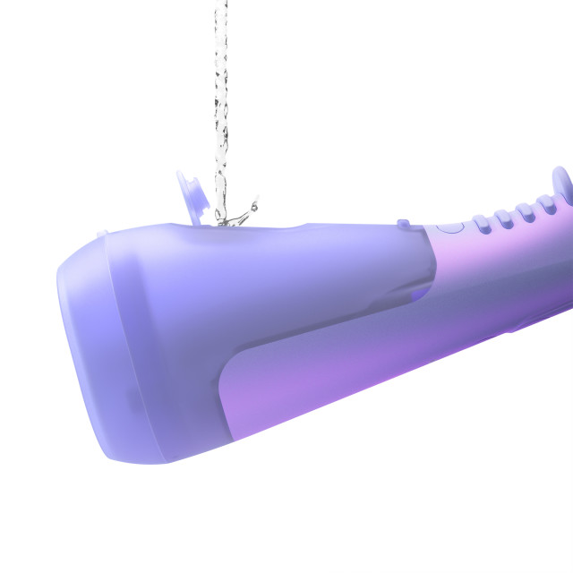 Ordo Hydro Sonic Water Flosser - Pearl Violet showing the product in use