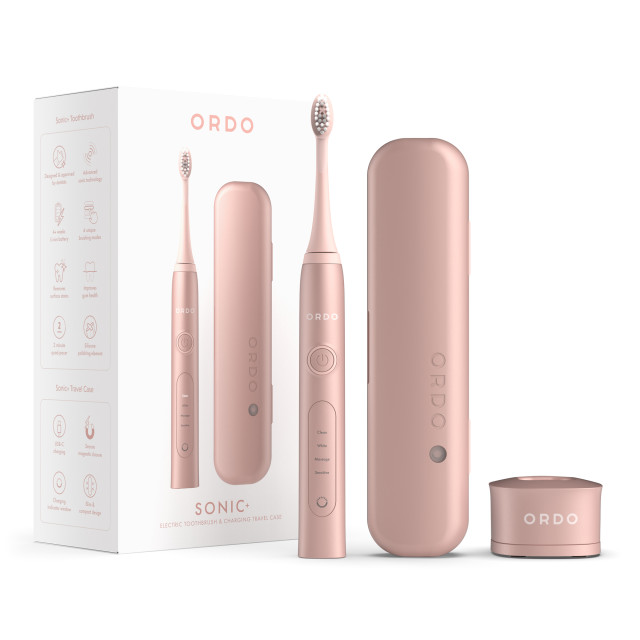 Ordo Sonic Plus Toothbrush & Charging Travel Case - Rose Gold 