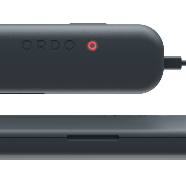 Ordo Sonic Plus Toothbrush & Charging Travel Case - Charcoal Grey showing a detail of the products buttons