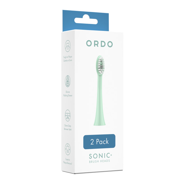 Ordo Sonic Brush Heads, Pack of 2 - Mint Green packaging