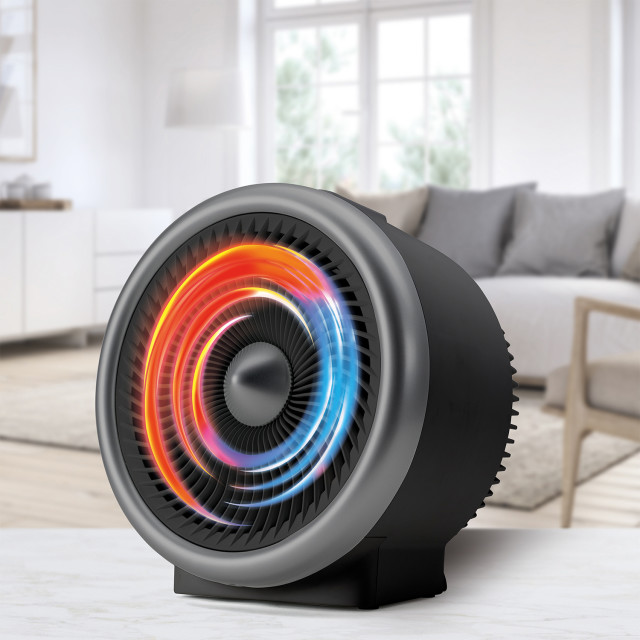 Taurus Tropicano Jet Hot & Cool Fan Heater, 2000W diagram showing it in use