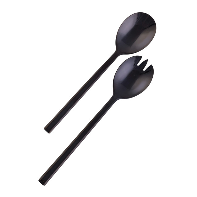 Nicolson Russell Malta Collection Black Salad Servers, Set of 2