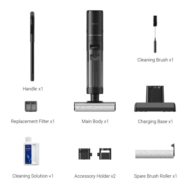 Dreame H12 Pro Wet & Dry Cordless Vacuum Cleaner, 1400W detail of the accessories