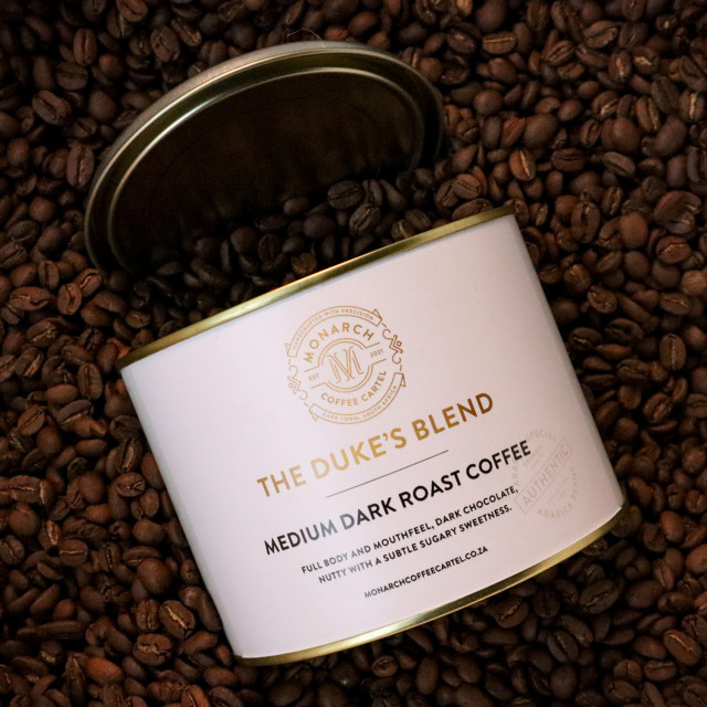 Monarch Coffee Cartel Duke's Blend Coffee Beans, 250g - Paint Tin with coffee beans