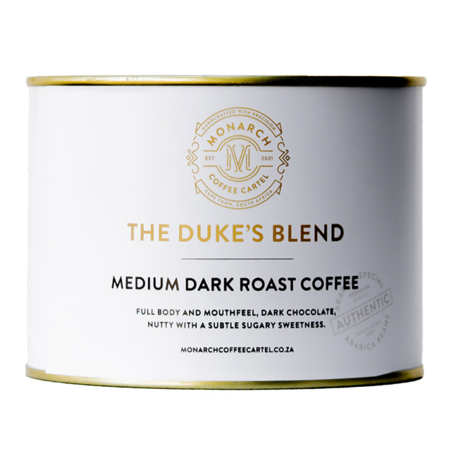 Monarch Coffee Cartel Duke's Blend Espresso Grind, 250g - Paint Tin