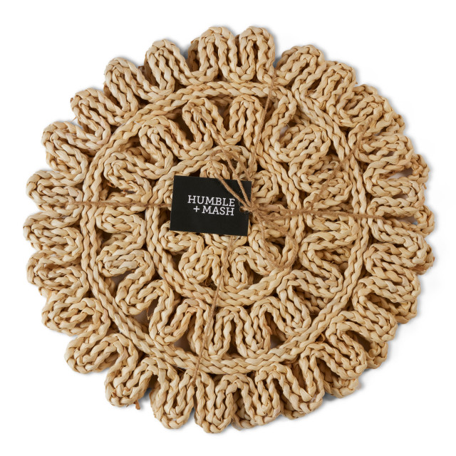 Humble & Mash Humble & Mash Natural Scalloped Placemats, Set of 2