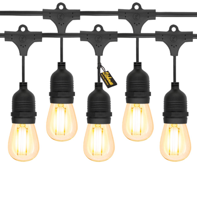 Litehouse Traditional Plug-In LED Festoon Outdoor Bulb String Lights, 10m