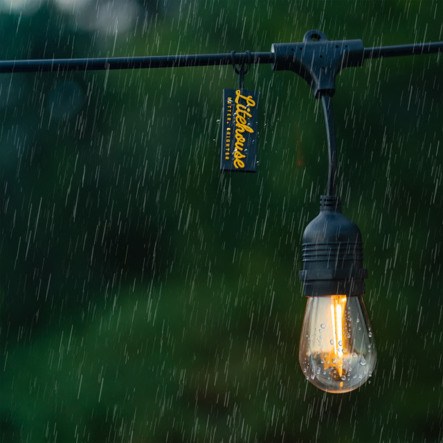 Litehouse Traditional Plug-In LED Festoon Outdoor Bulb String Lights, 10m lit outdoor