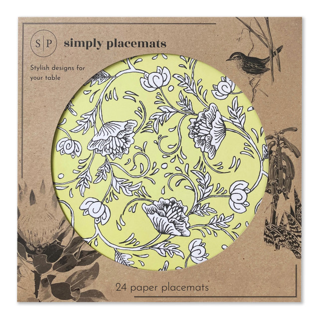 Simply Placemats Lime Paper Place Mat, Pack of 24 packaging
