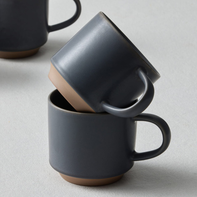Salisbury & Co Terra Mug, Set of 4 - Charcoal detail