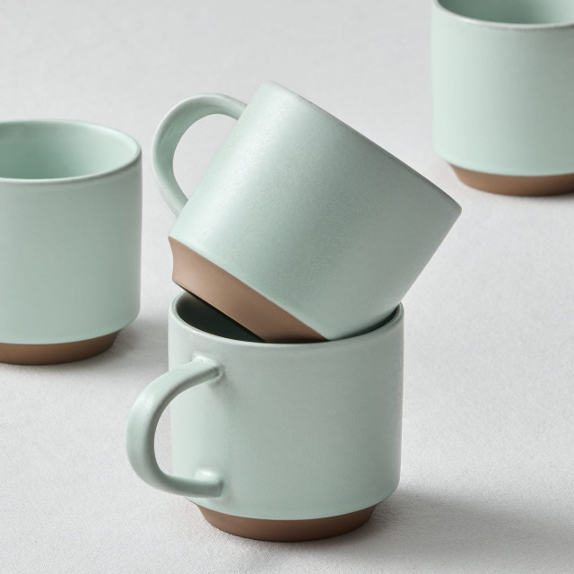 Salisbury & Co Terra Mug, Set of 4 - Sage detail