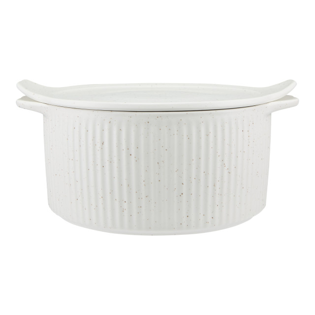 Maxwell & Williams Speckle Round Casserole With Tray Lid, 3L angle