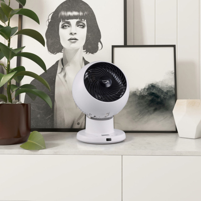 Crystal Aire Turbo Desktop Cool Fan on the table
