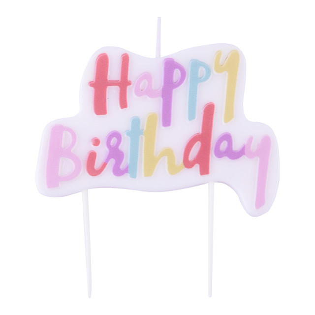 PME Multicolour Happy Birthday Candle - Pink
