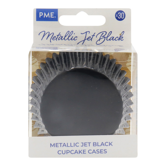 PME Metallic Baking Cases, Pack of 30 - Jet Black packaging