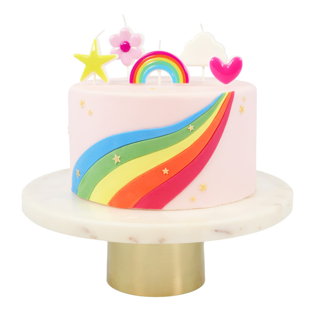 PME Rainbow Candles, Set of 5 detail on a cake
