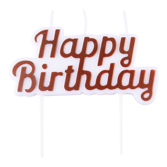 PME Happy Birthday Candle - Rose Gold