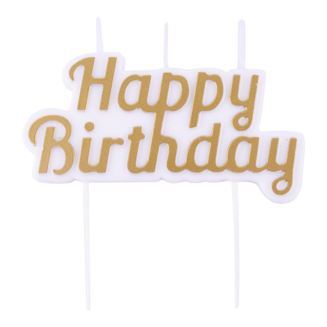 PME Happy Birthday Candle - Gold