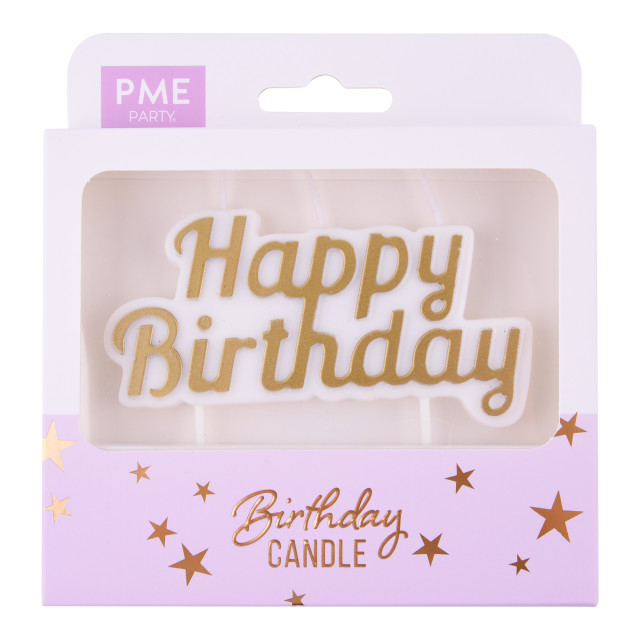 PME Happy Birthday Candle - Gold packaging