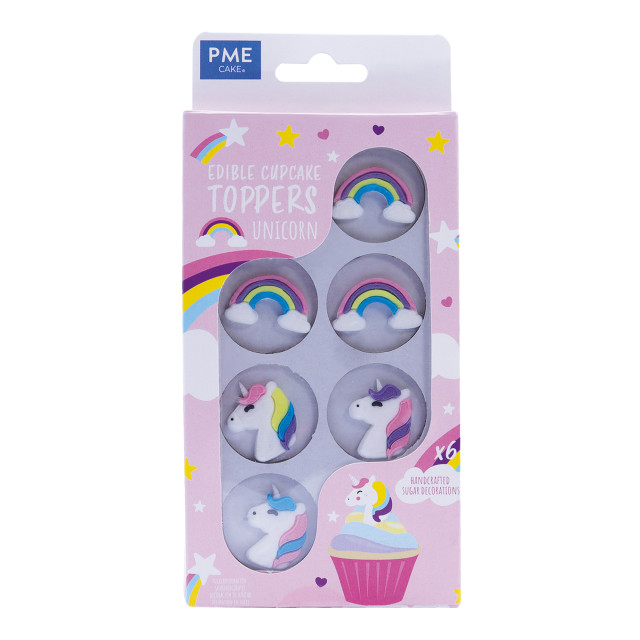 PME Edible Cupcake Toppers, Set of 6 - Unicorn packaging