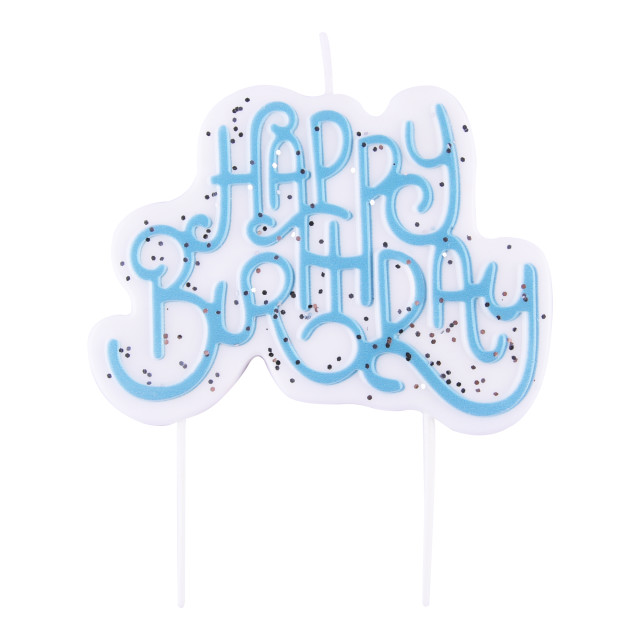 PME Happy Birthday Sparkly Candle - Blue