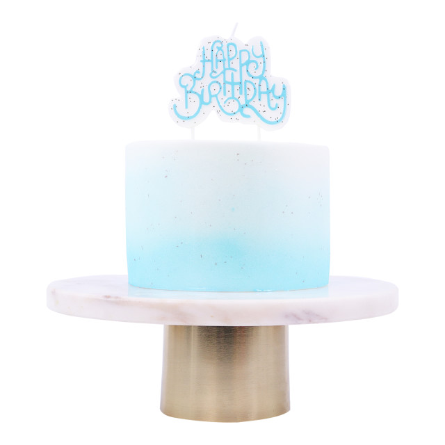 PME Happy Birthday Sparkly Candle - Blue detail on a cake
