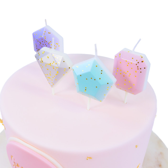 PME Candles, Set of 4 - Gem Stones detail on a cake