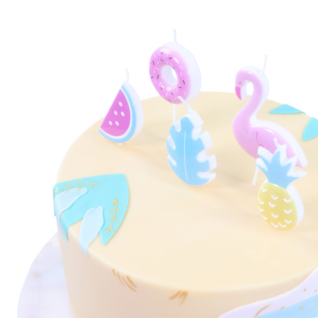 PME Candles, Set of 4 - Tropical detail on a cake