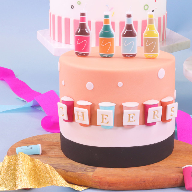 PME Candles, Set of 4 - Beer Bottles on a cake