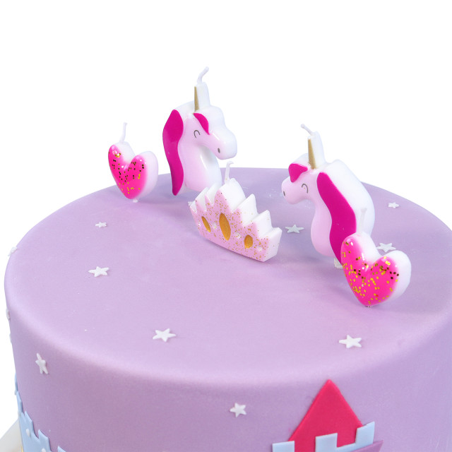PME Candles, Set of 4 - Princess detail on a cake
