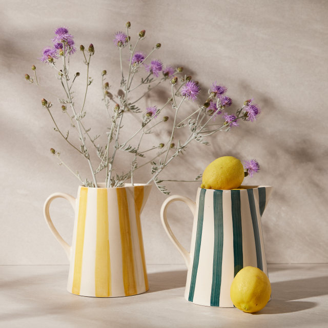 Humble & Mash Green Striped Ceramic Jug, 1.5L
