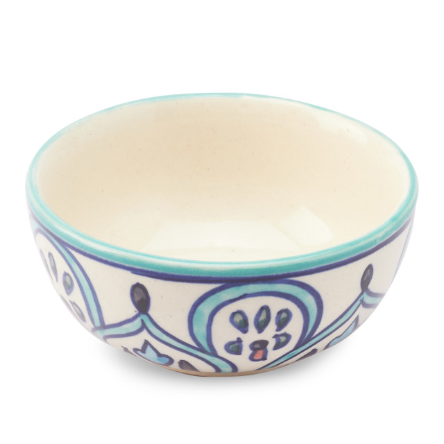 Humble & Mash Printed Ceramic Bowl photographed at an angle