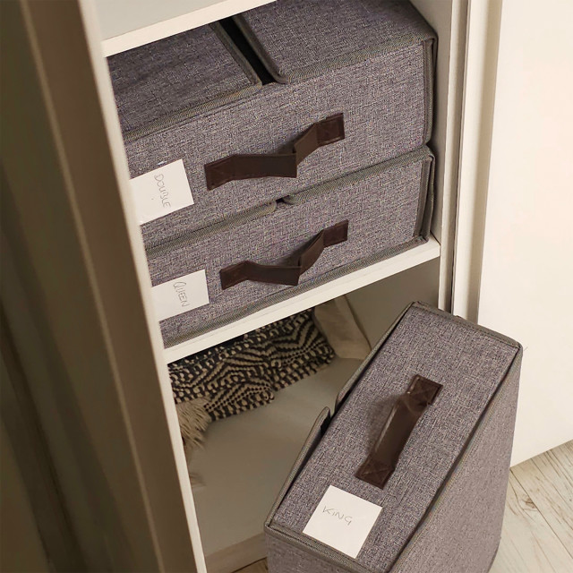 Trendz Of Today Foldable Linen Storage Boxes in a wardrobe