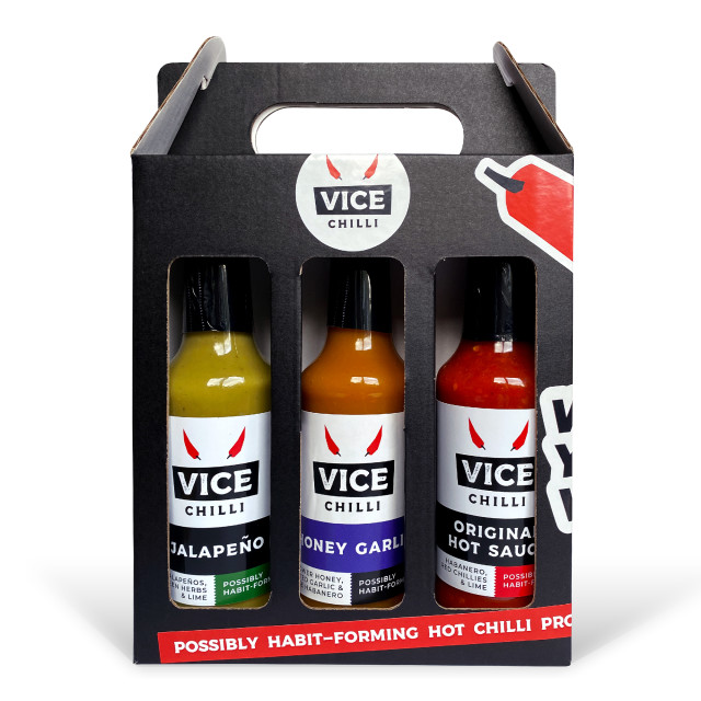 Vice Chilli Flavour Hot Box, Set of 3 packaging