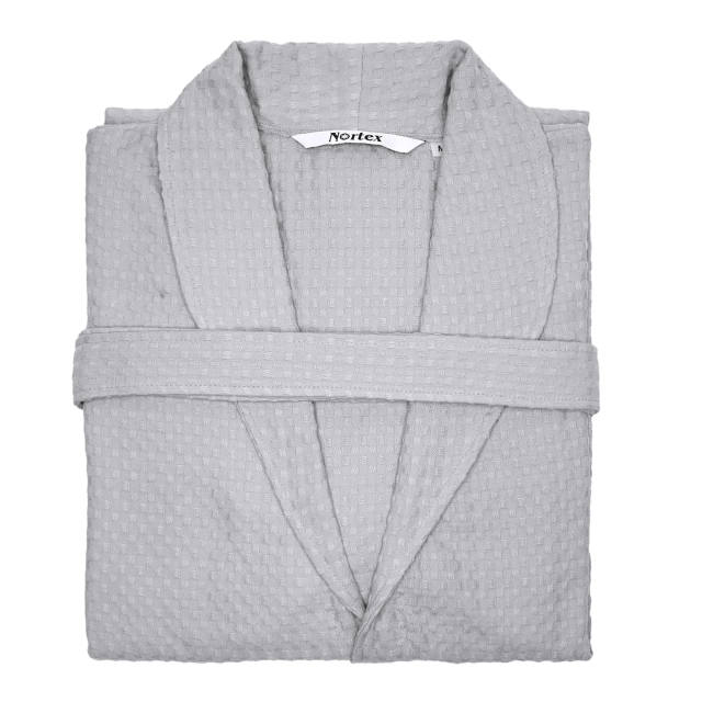 Nortex Light Grey Waffle Bathrobe - Medium