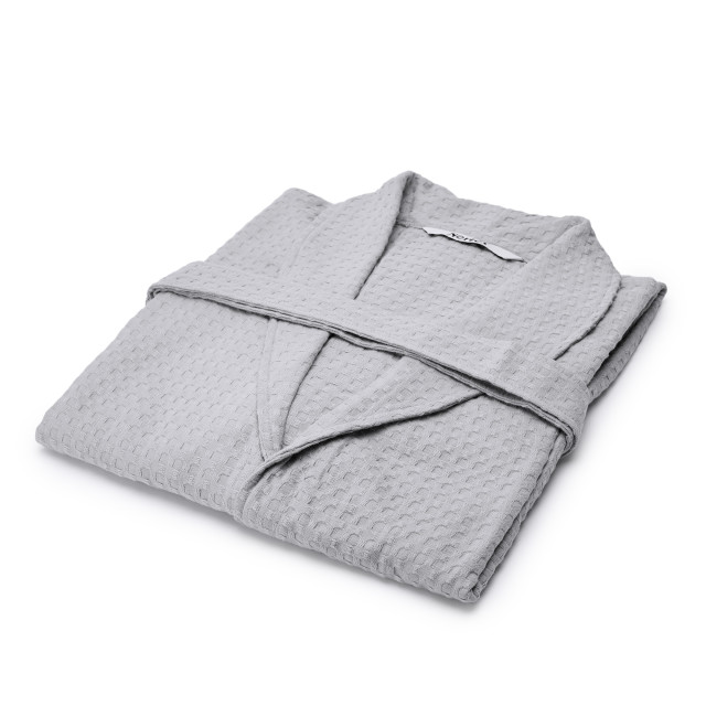 Nortex Light Grey Waffle Bathrobe - Medium