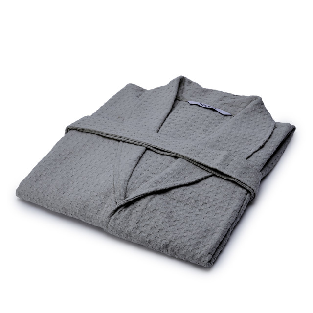 Nortex Dark Grey Waffle Bathrobe - Medium