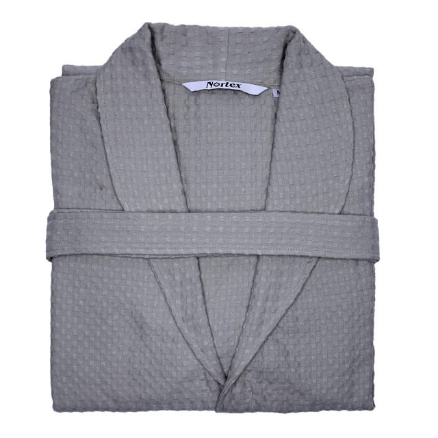 Nortex Dark Grey Waffle Bathrobe - Medium