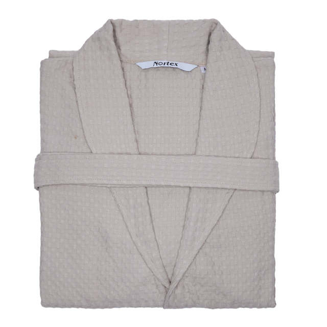 Nortex Taupe Waffle Bathrobe - Medium