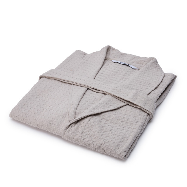 Nortex Taupe Waffle Bathrobe - Medium