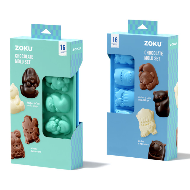 Zoku Cat, Dog & Monsters Chocolate Moulds, Set of 2 packaging