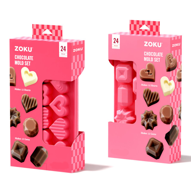 Zoku Heart & Gem Chocolate Mould, Set of 2 packaging
