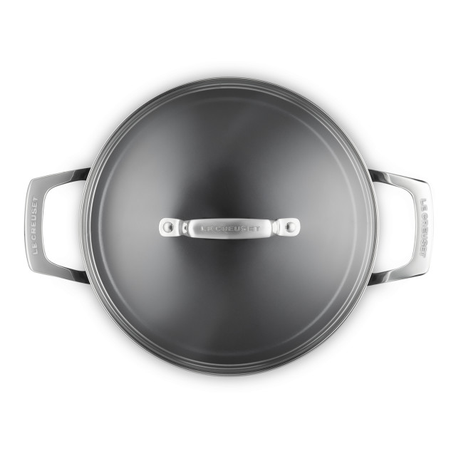 Le Creuset Essential Non-Stick Ceramic Stockpot with Glass Lid, 24cm angle